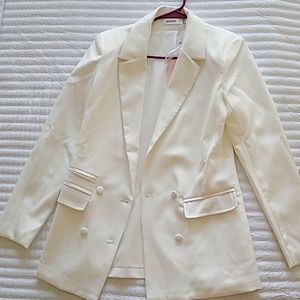 Double breasted white missguided blazer